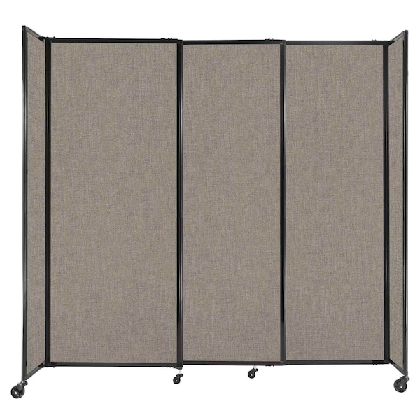 StraightWall Sliding Portable Partition 7'2" x 6'10" Warm Pebble Fabric